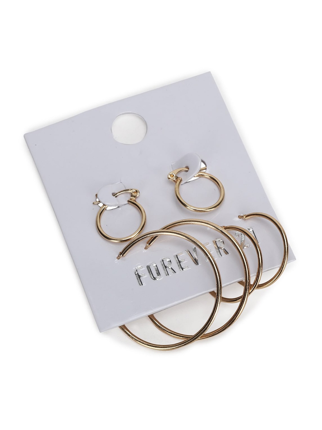 

FOREVER 21 Gold-Toned Contemporary Hoop Earrings
