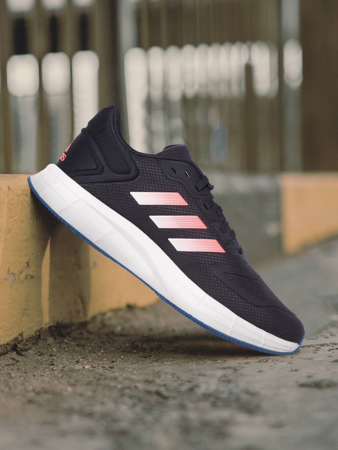 

ADIDAS Men Navy Blue Striped Duramo SL 2.0 Running Shoes