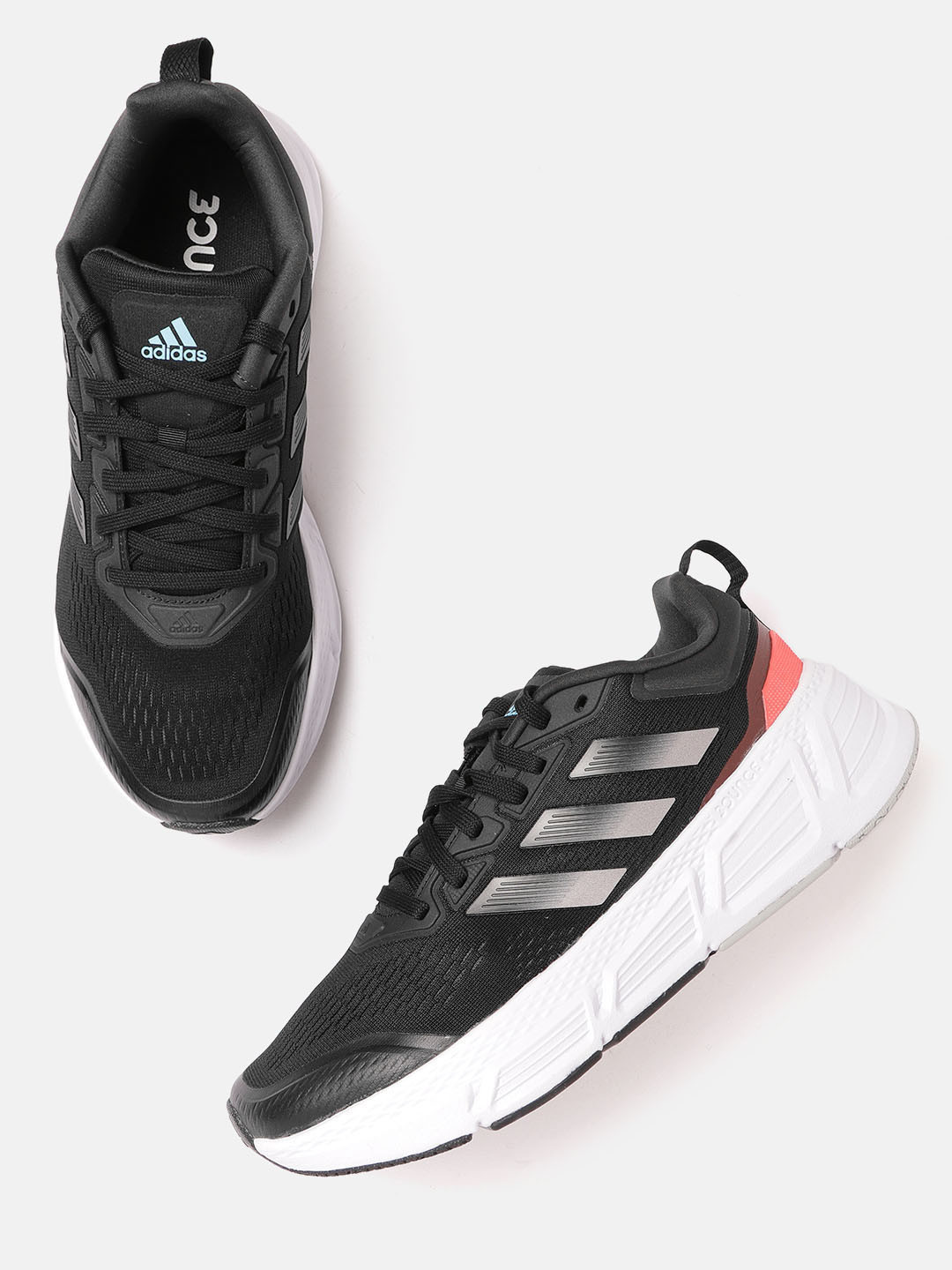 

ADIDAS Men Black Woven Design Questar Running Shoes