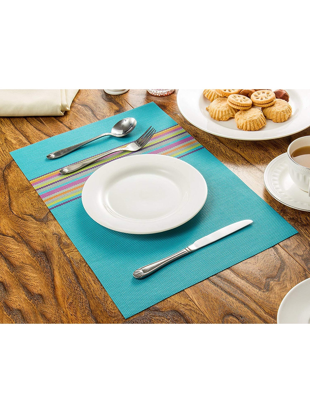 

SKYLOFTS Kids Set Of 4 Printed Table Placements, Blue
