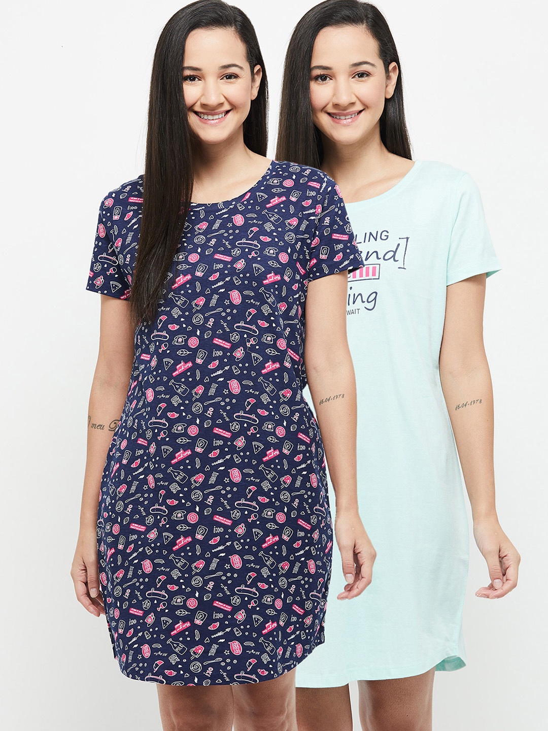 

max Sea Green Printed Nightdress