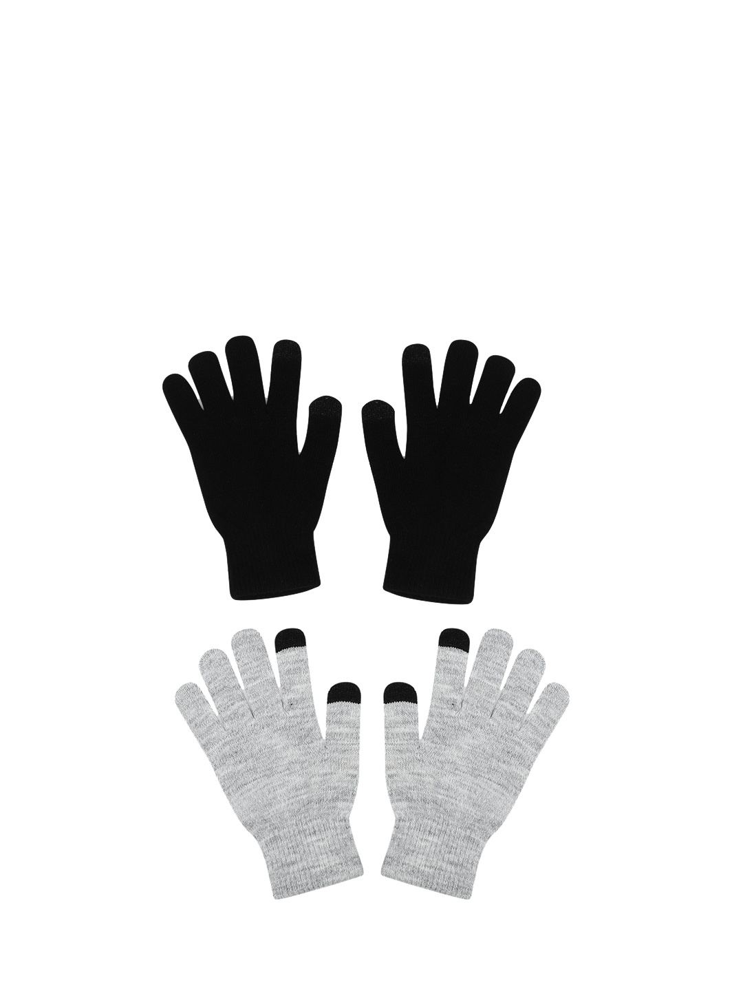 

FOREVER 21 Women Pack Of 2 Patterned Gloves, Black