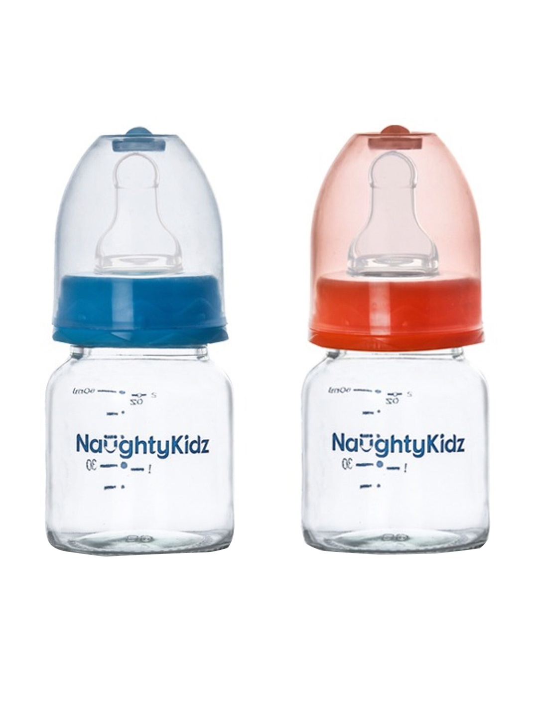 

NAUGHTY KIDZ Kids Pack of 2 Anti-Colic Baby Feeding Bottles 60ml each, Orange
