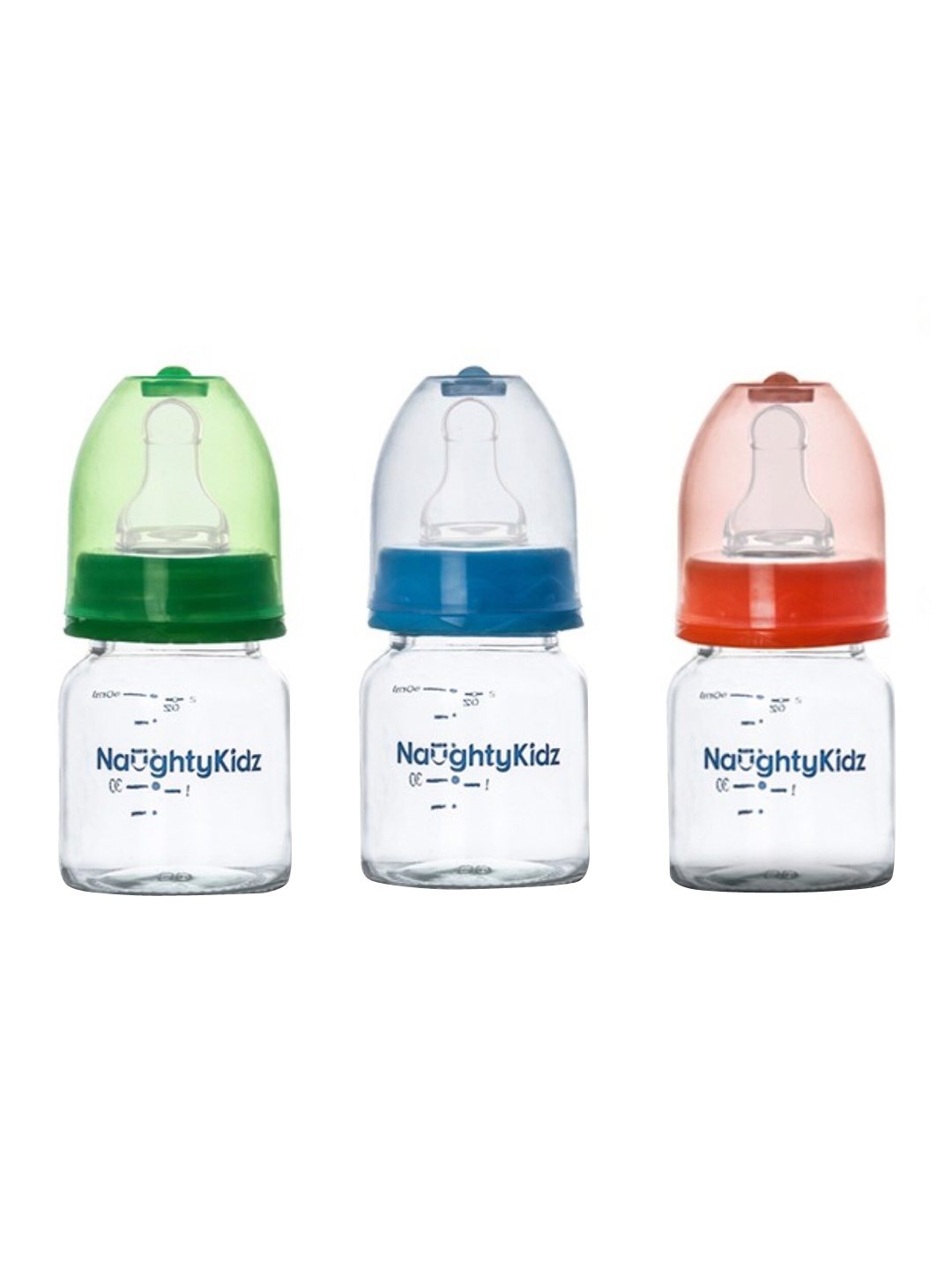 

NAUGHTY KIDZ Kids Pack of 3 Anti-Colic Baby Feeding Bottles 60ml each, Blue