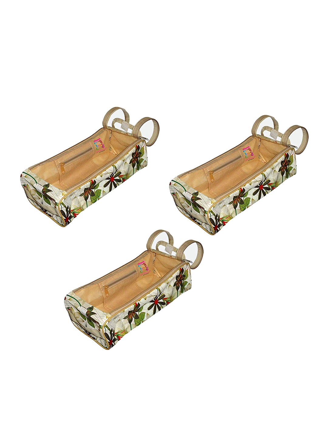 

atorakushon Unisex White & Green Travel Shoe Organisers Pack Of 3, Beige