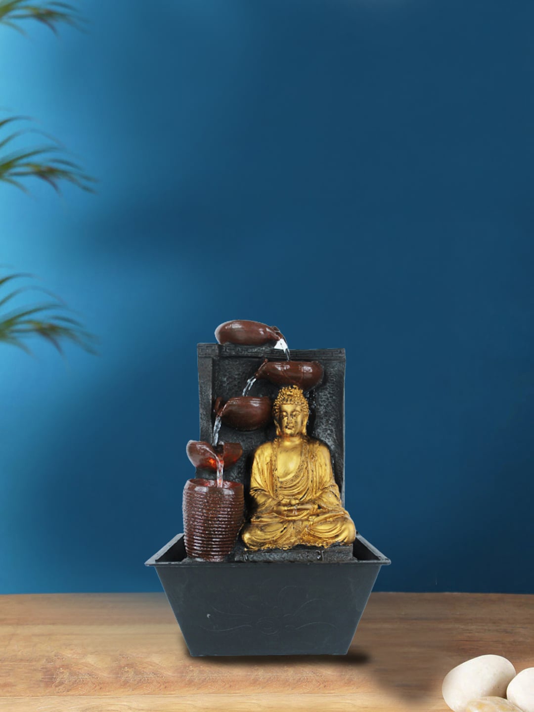 

Wonderland Golden Table top Buddha Fountain, Brown