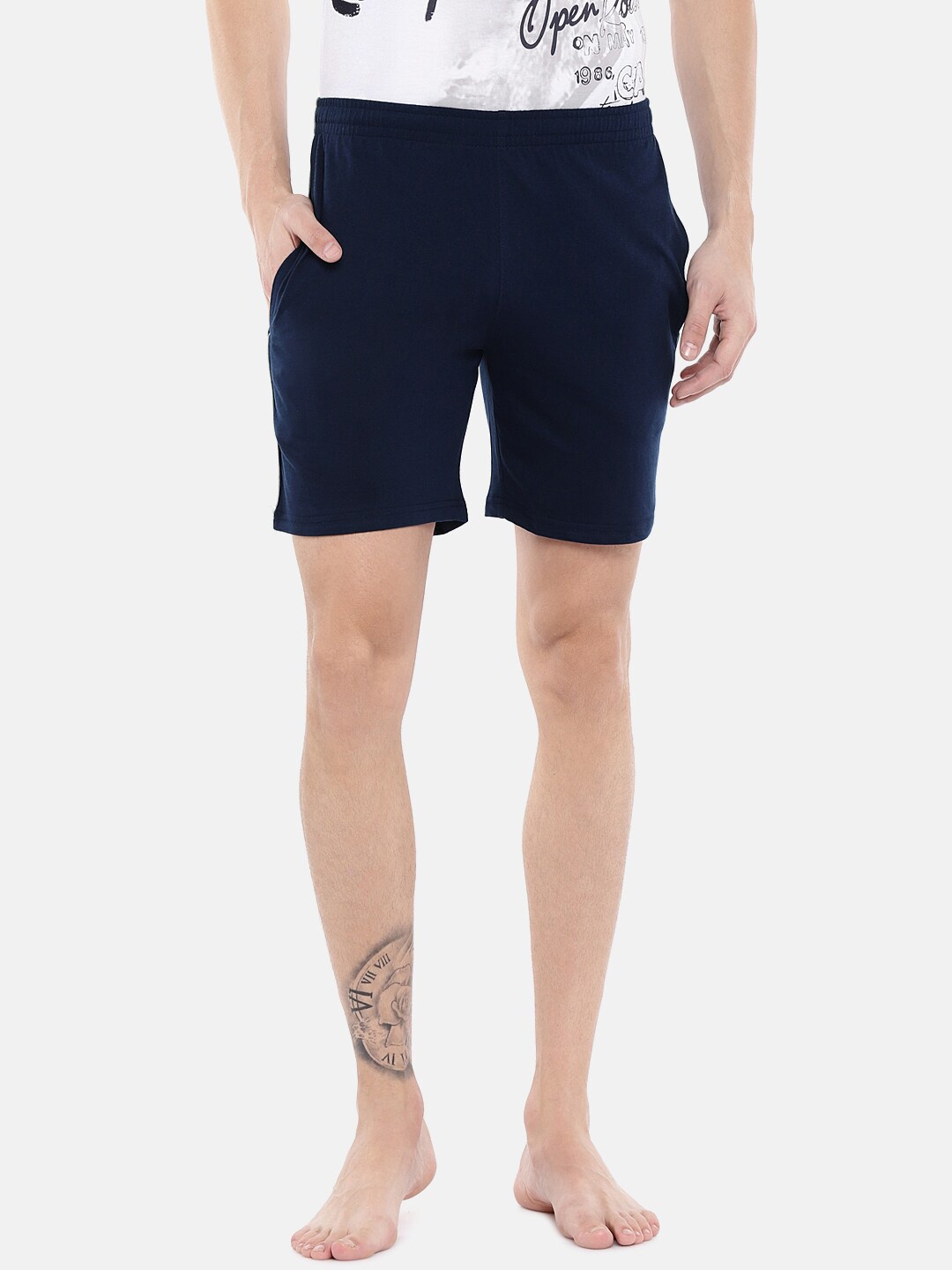 

Sweet Dreams Men Navy Blue Solid Lounge Shorts