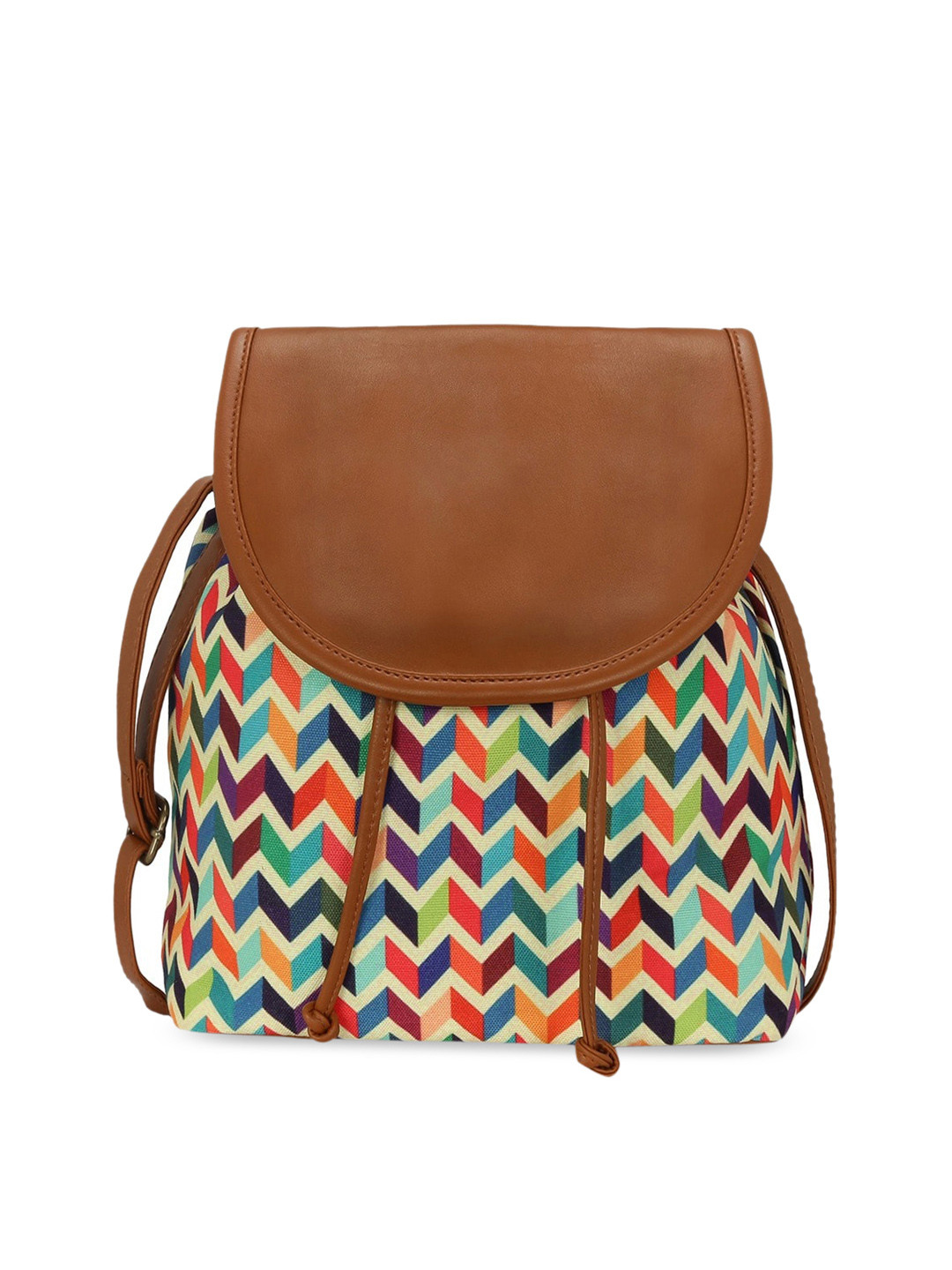 

Lychee bags Multicoloured Geometric Printed Sling Bag, Multi