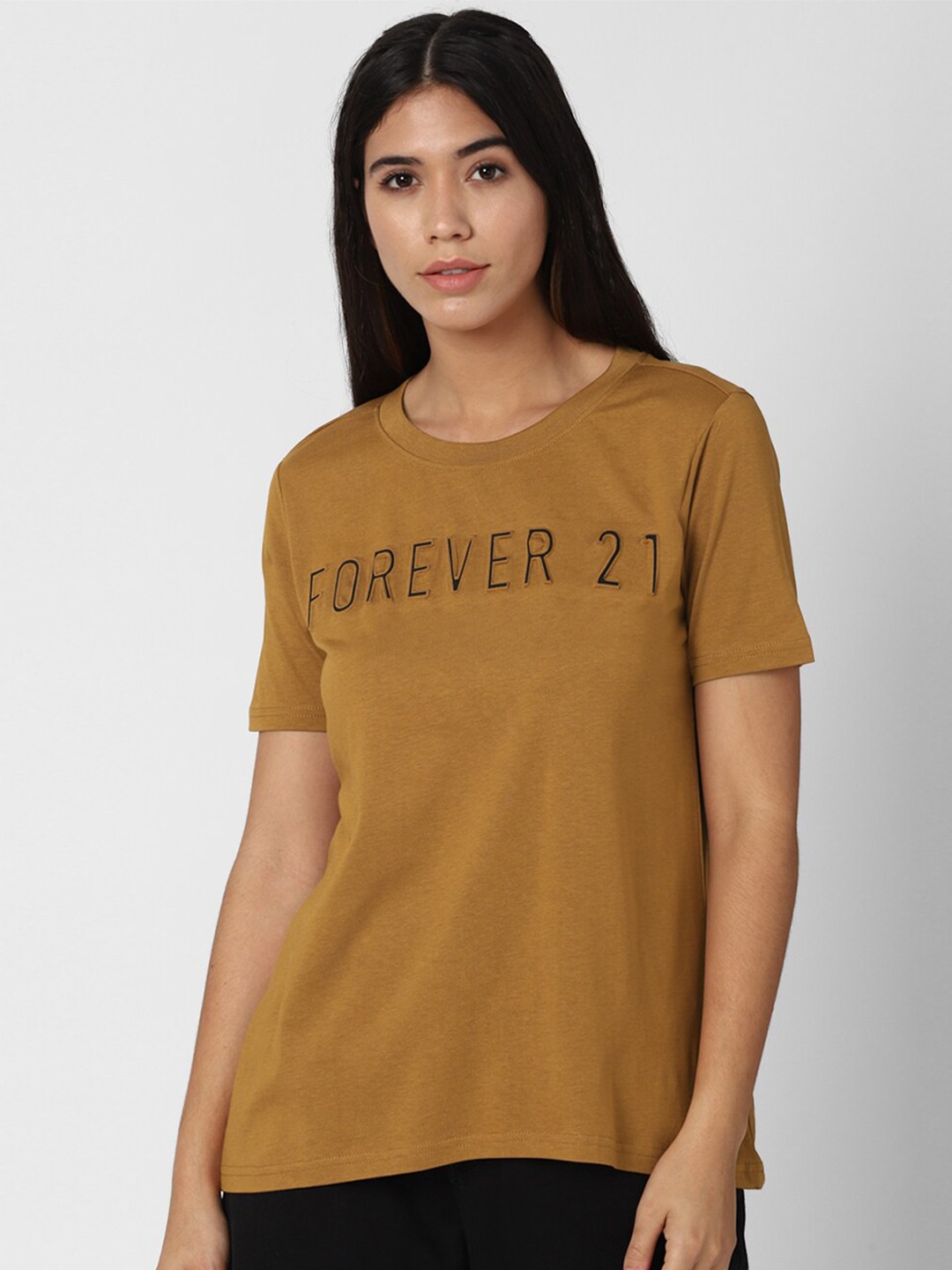 

FOREVER 21 Brown Print Top