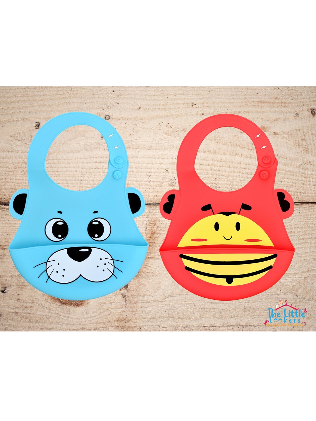 

The Little Lookers Kids Pack of 2 Printed Bibs With Adjustable Straps, Blue