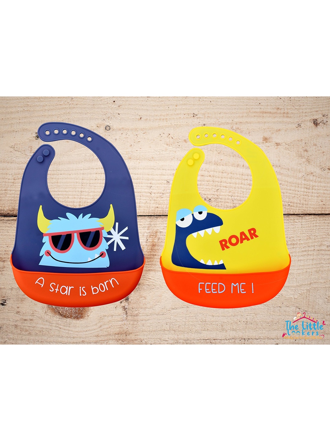

The Little Lookers Infant Kids Pack Of 2 Printed Bibs, Navy blue