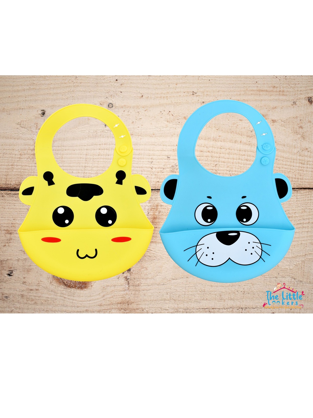 

The Little Lookers Infant Pack Of 2 Blue & Yellow Printed Bibs