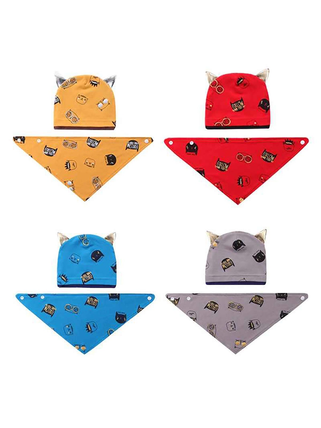 

SYGA Unisex Kids Red Printed Beanie