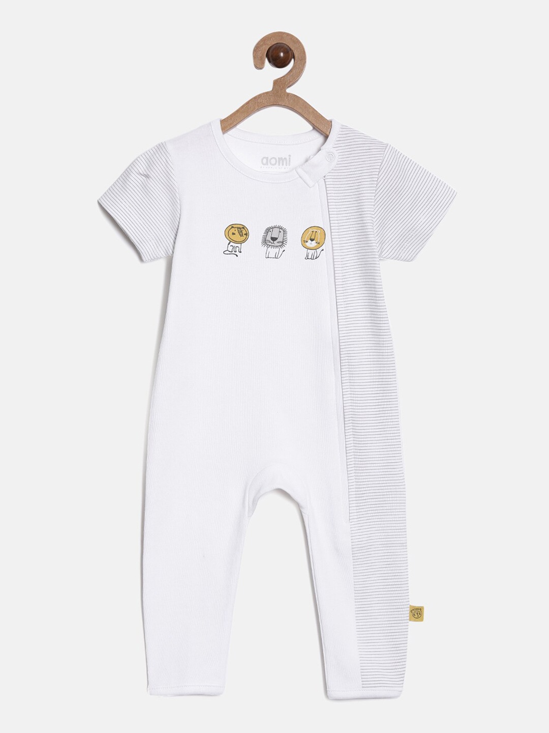 

Aomi Infant White Printed Cotton Romper