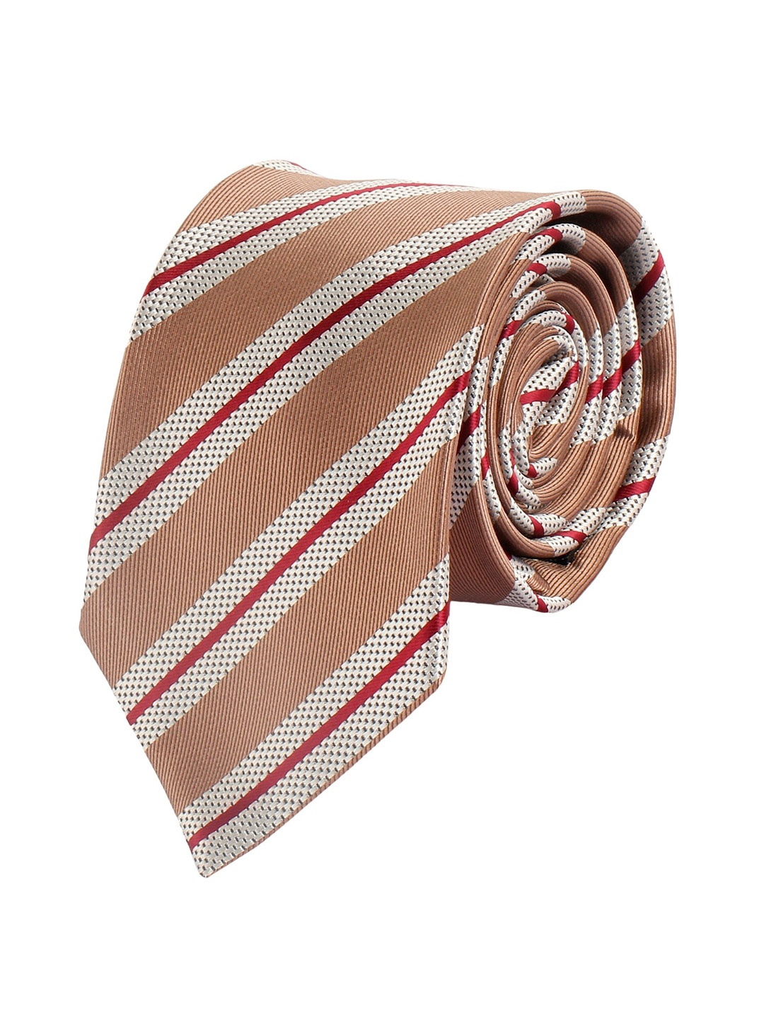 

Alvaro Castagnino Men Brown & Off-White Striped Broad Tie