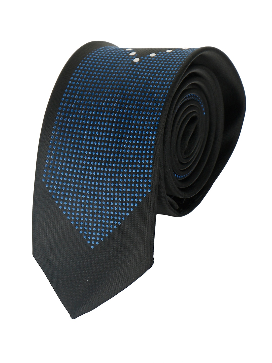 

Alvaro Castagnino Men Black & Blue Woven Design Skinny Tie