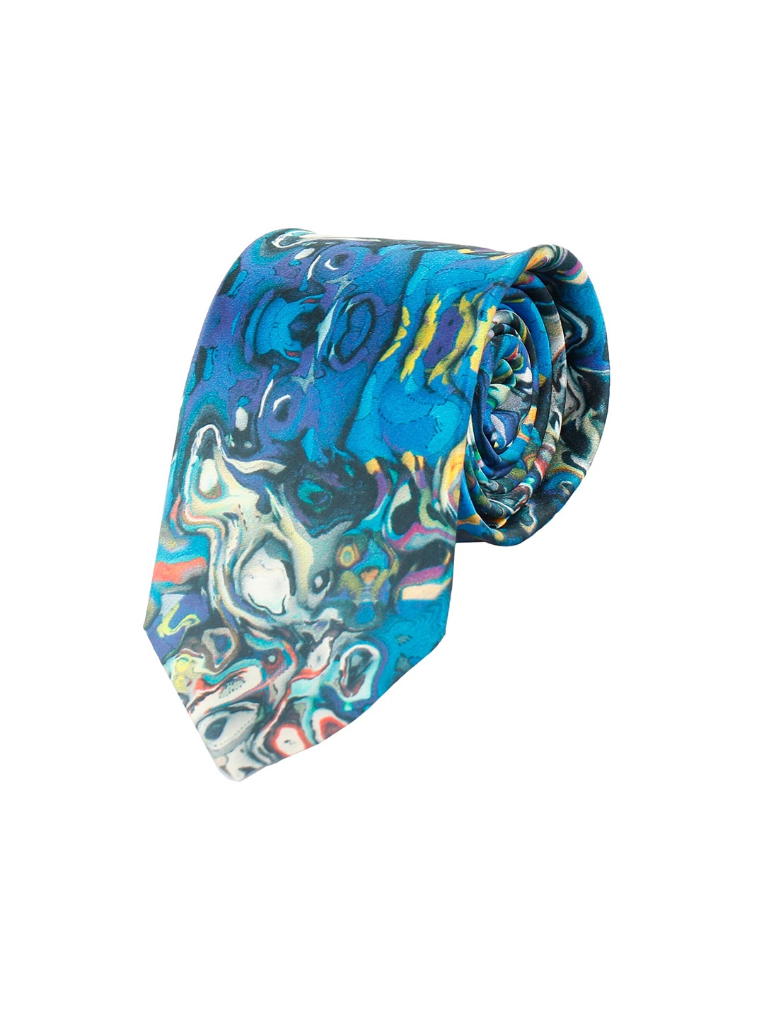 

Alvaro Castagnino Men Blue & Yellow Printed Silk Broad Tie
