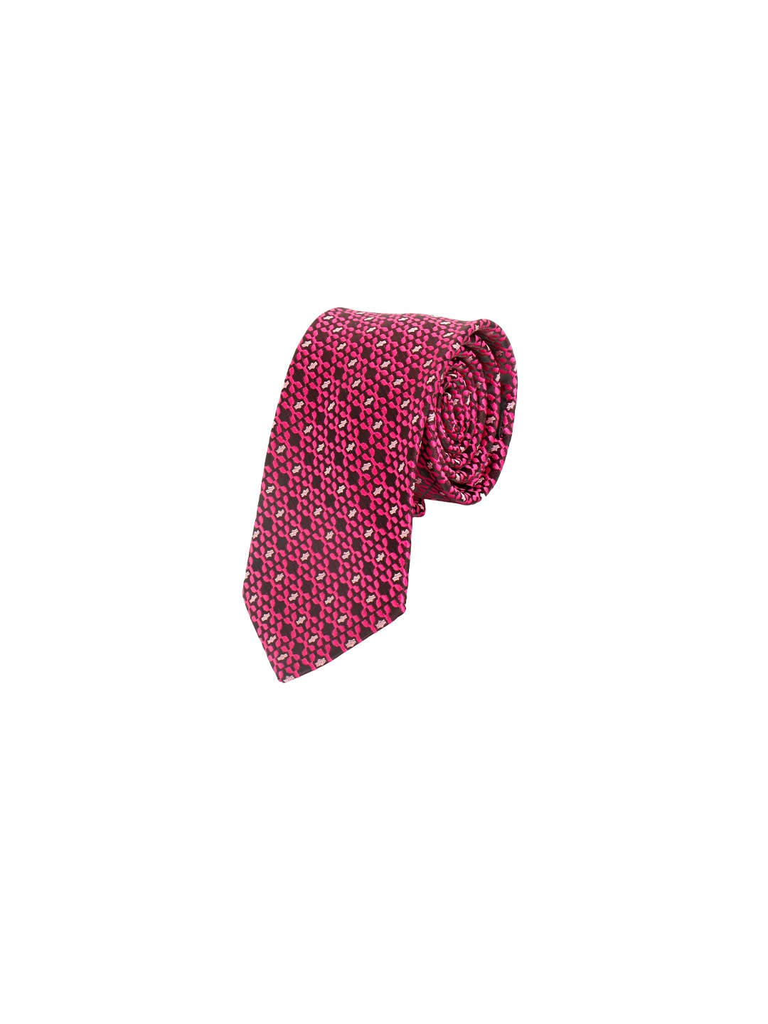

Alvaro Castagnino Men Purple & Cream-Coloured Woven Design Skinny Tie