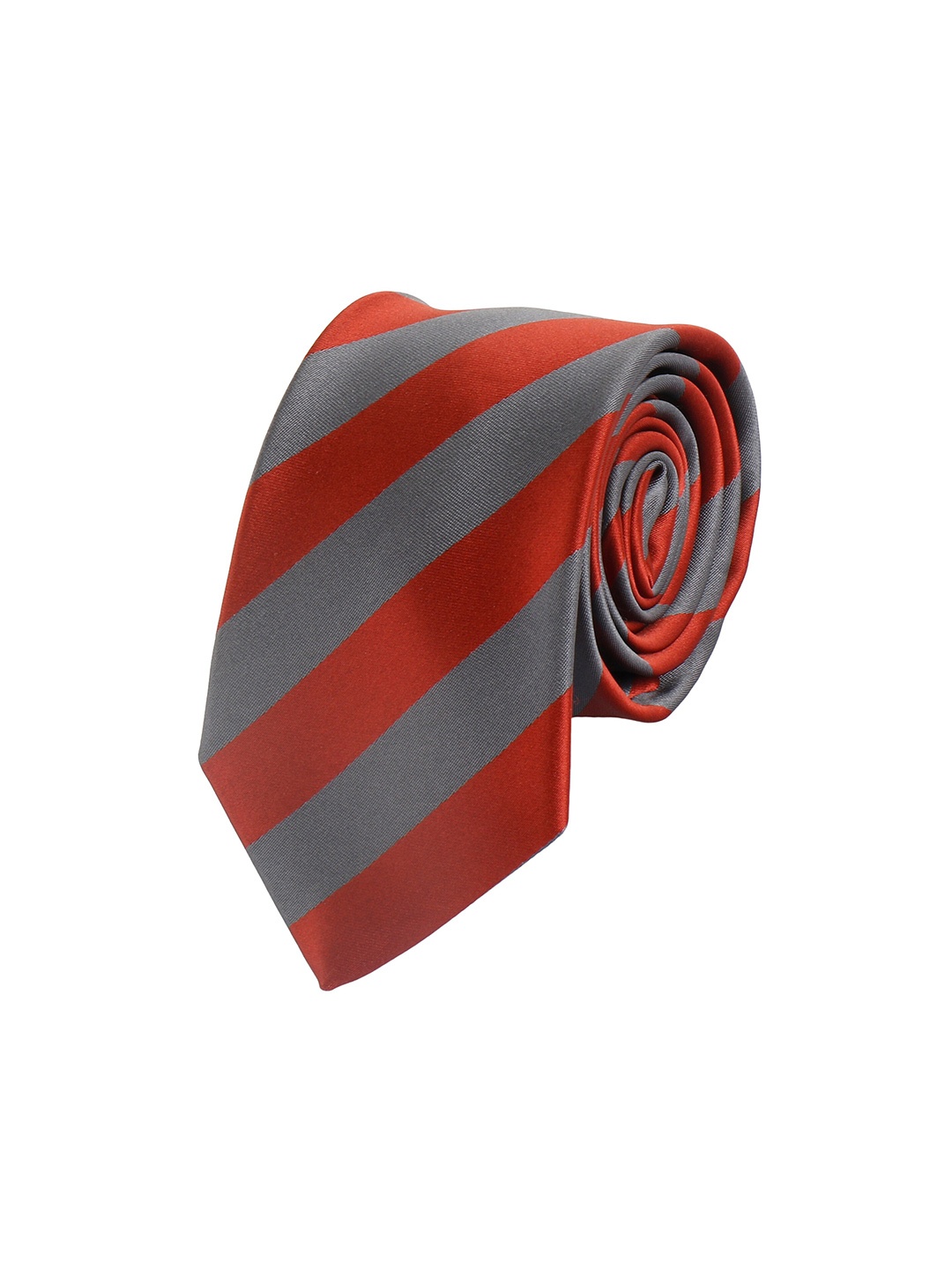 

Alvaro Castagnino Men Maroon & Grey Striped Broad Tie