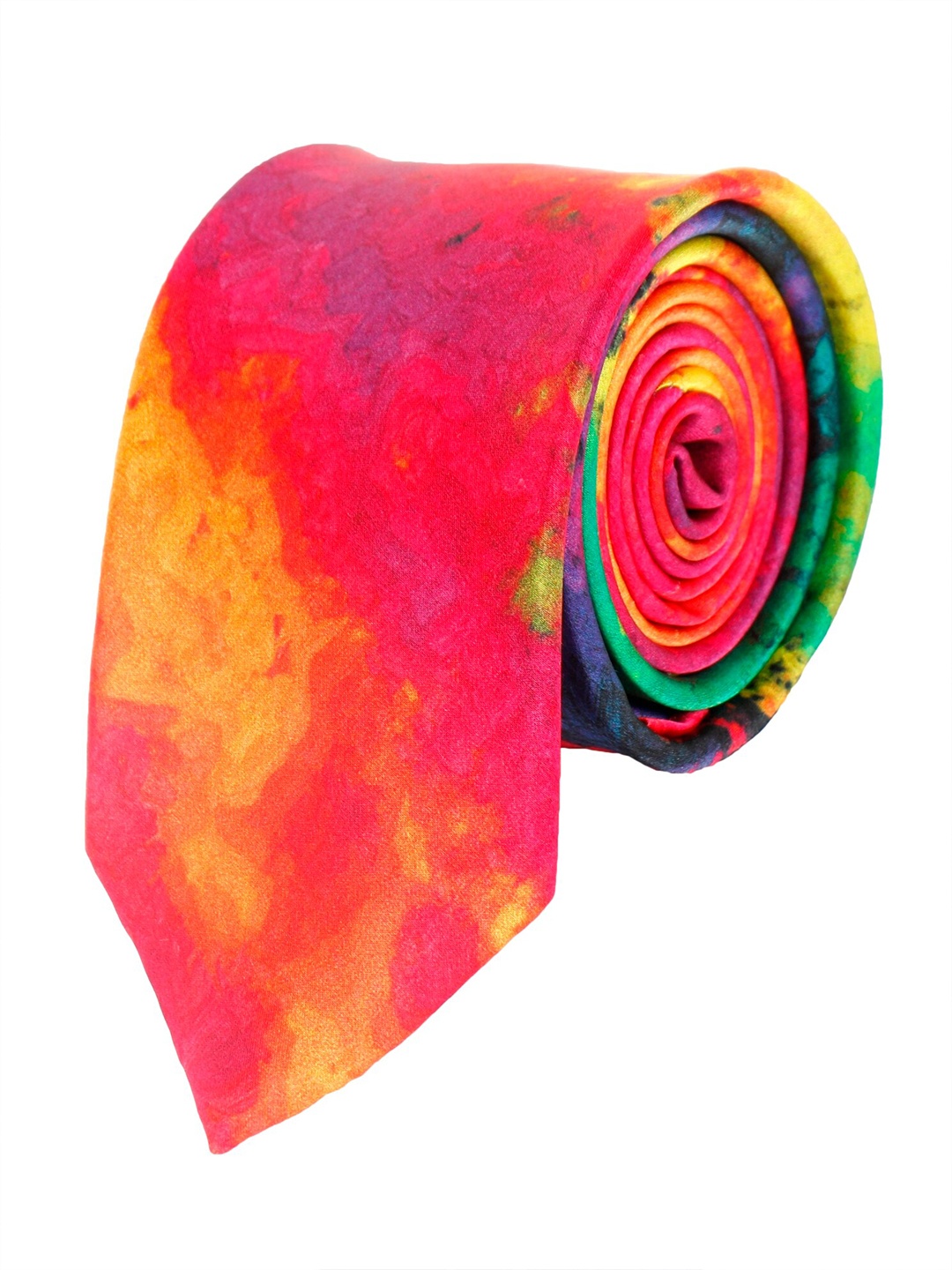 

Alvaro Castagnino Men Pink & Orange Printed Silk Skinny Tie