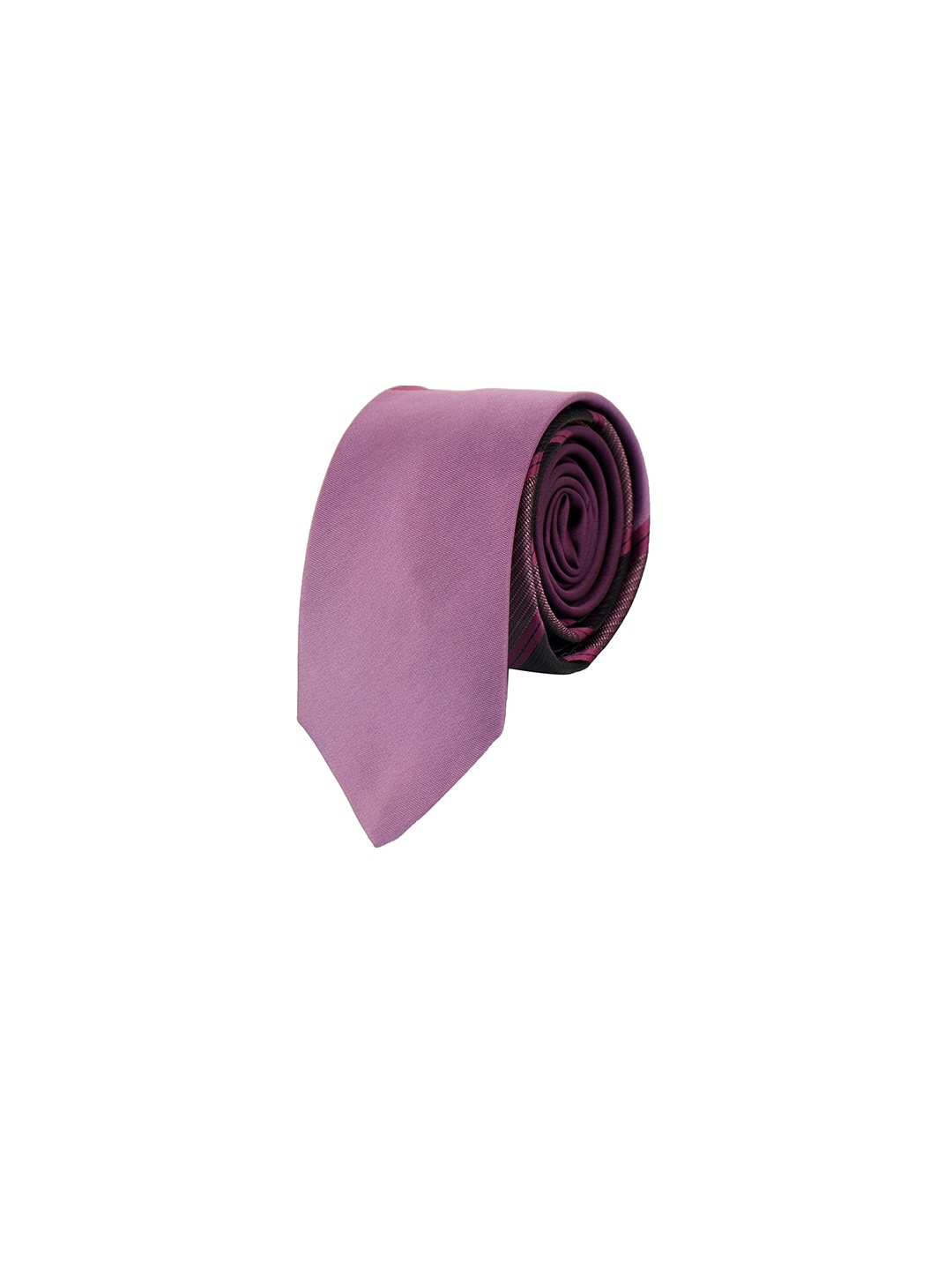 

Alvaro Castagnino Men Lavender & Black Striped Skinny Tie