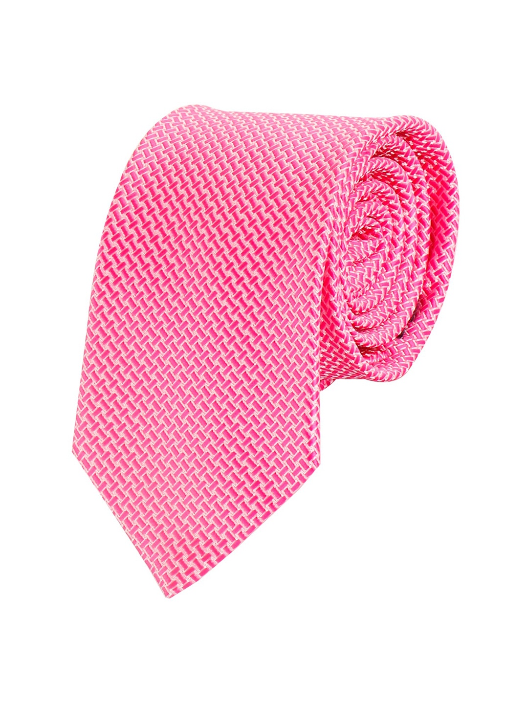 

Alvaro Castagnino Men Pink Woven Design Broad Tie