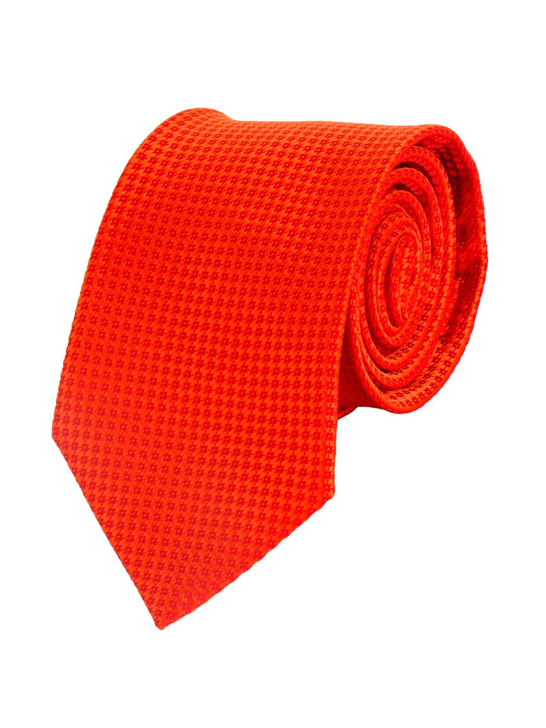 

Alvaro Castagnino Men Orange Woven Design Skinny Tie