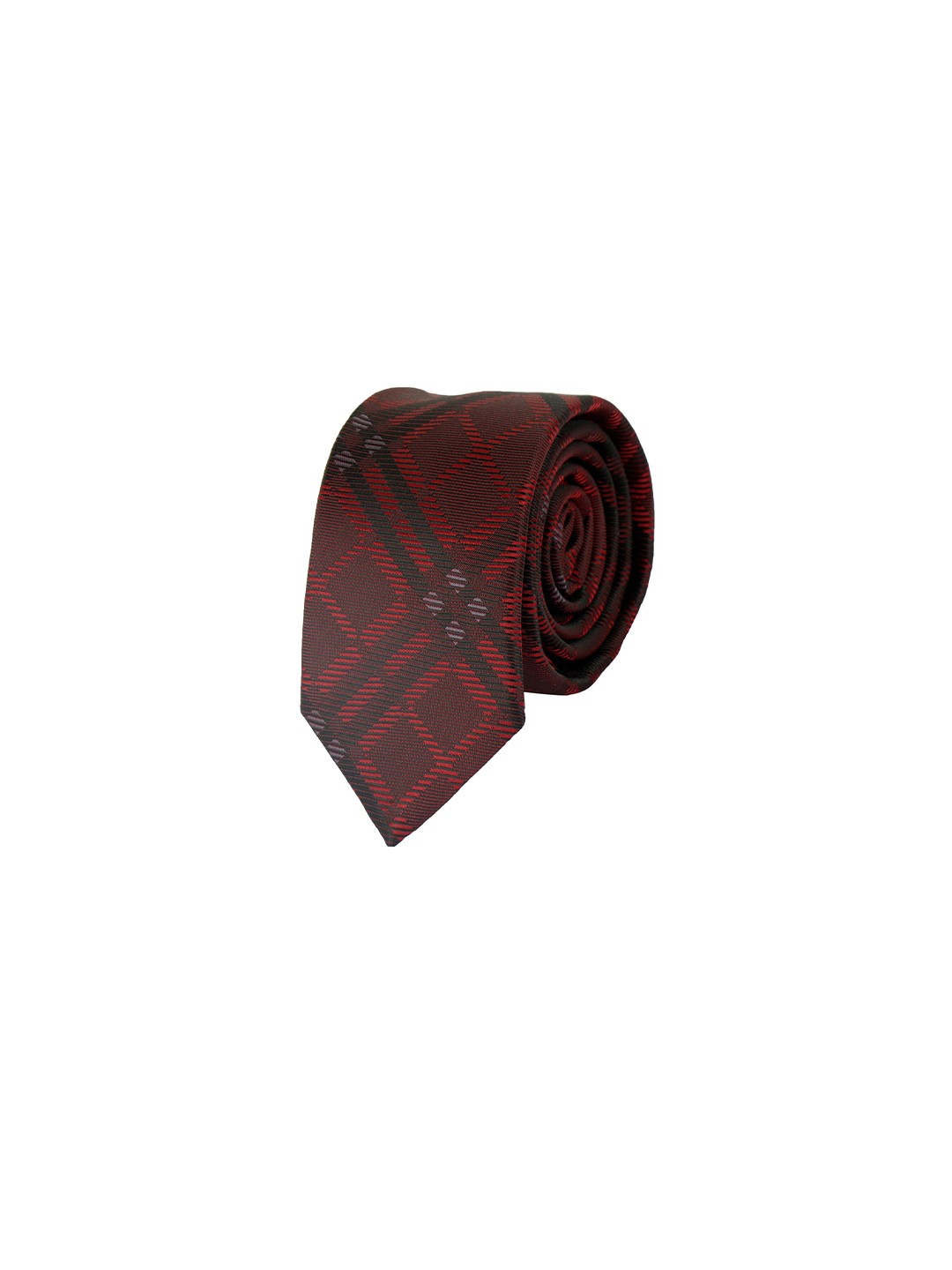 

Alvaro Castagnino Men Maroon & Black Woven Design Broad Tie