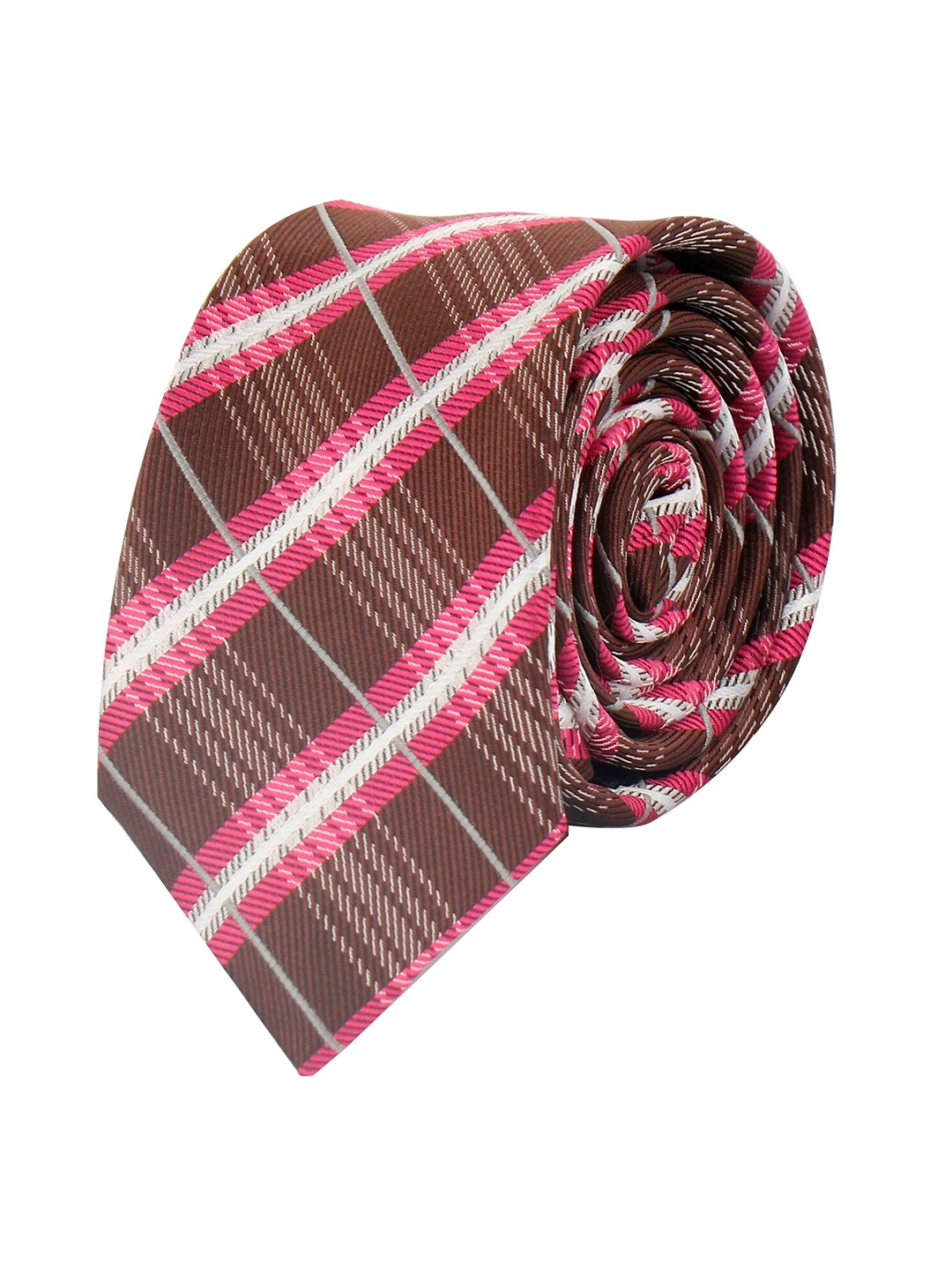 

Alvaro Castagnino Men Black & White Woven Design Skinny Tie