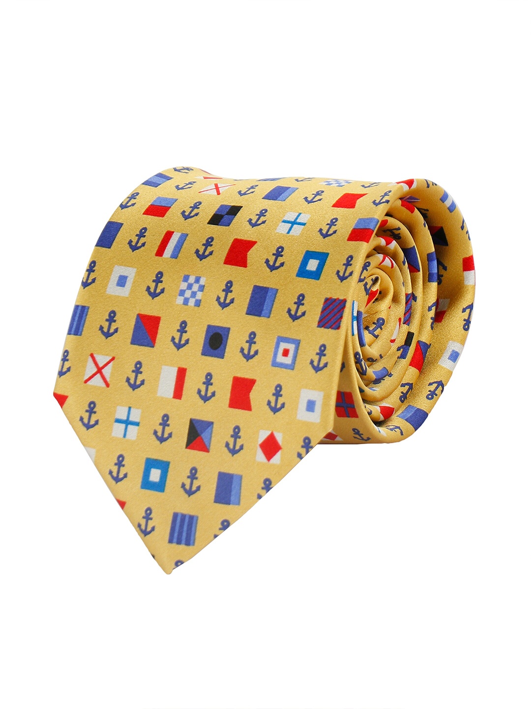 

Alvaro Castagnino Men Beige & Red Printed Skinny Tie