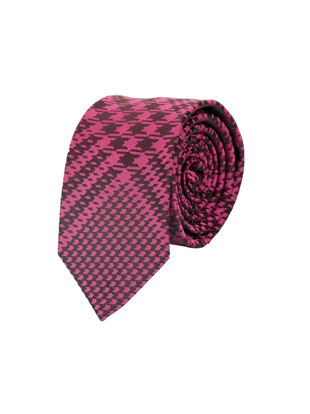 

Alvaro Castagnino Men Purple & Black Woven Design Micro Fiber Skinny Tie
