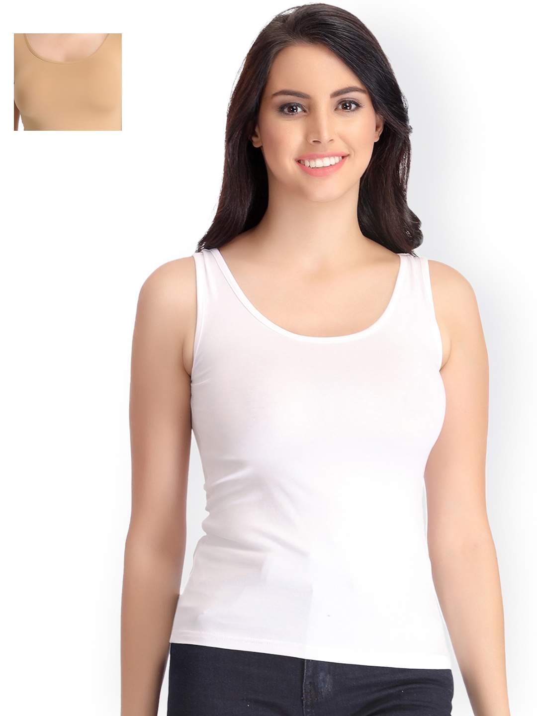 

Clovia Pack of 2 Lounge Tops COMBOCM26, Nude