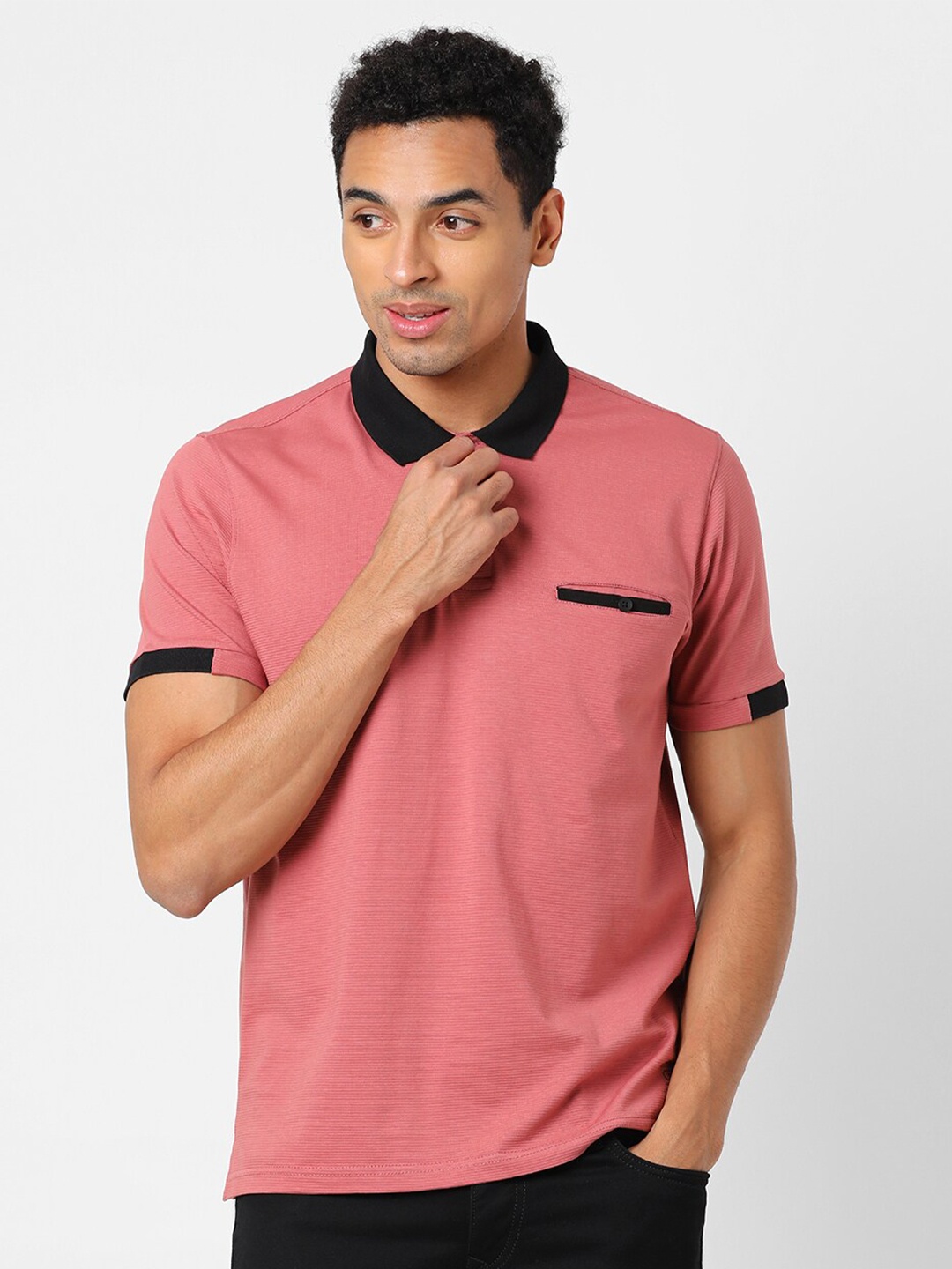 

Campus Sutra Men Maroon Solid Polo Collar T-shirt