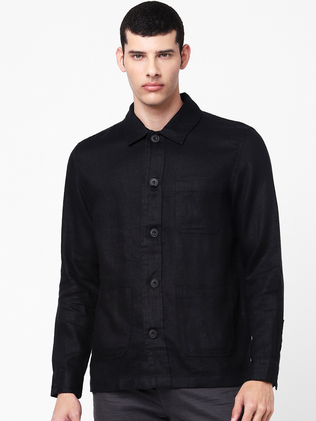 

Celio Men Black Solid Regular Fit Casual Shirt