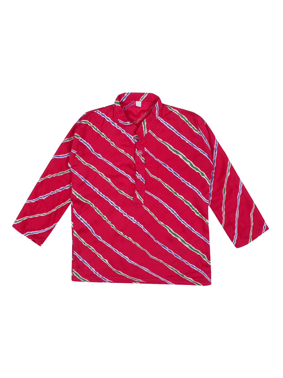 

ahhaaaa Boys Pink Striped Pure Cotton Kurta with Pyjamas