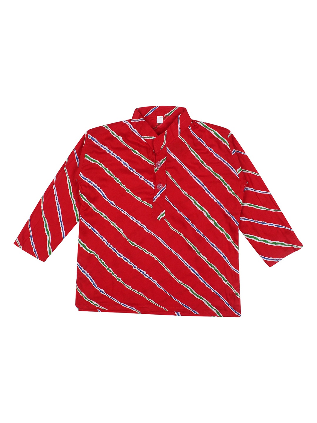 

ahhaaaa Boys Red Striped Pure Cotton Kurta with Pyjamas