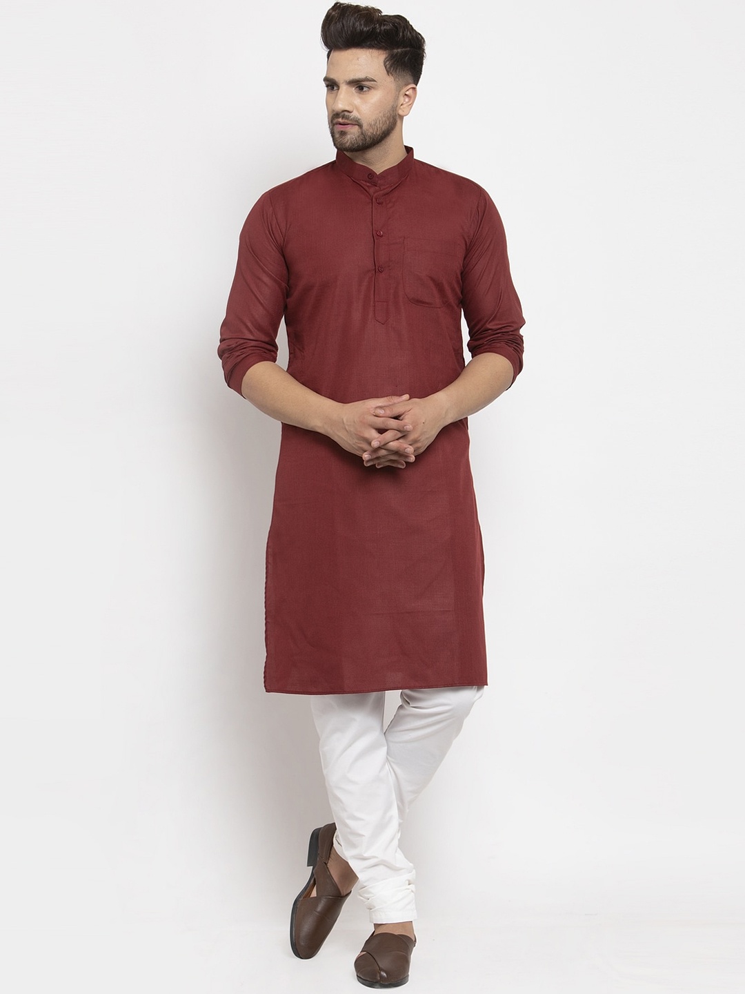 

Kaifoo Men Maroon Kurta with Churidar