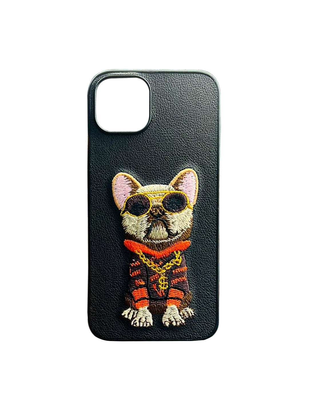 

TREEMODA Black & Red Dog iPhone 12 Pro Max Leather Back Case