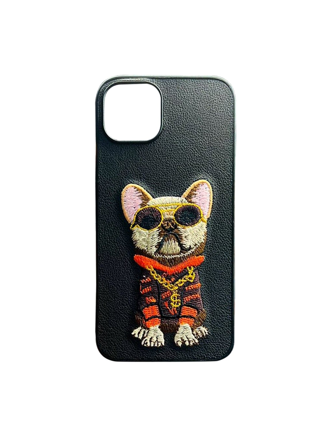 

TREEMODA Black Dog Leather iPhone 13 Back Case