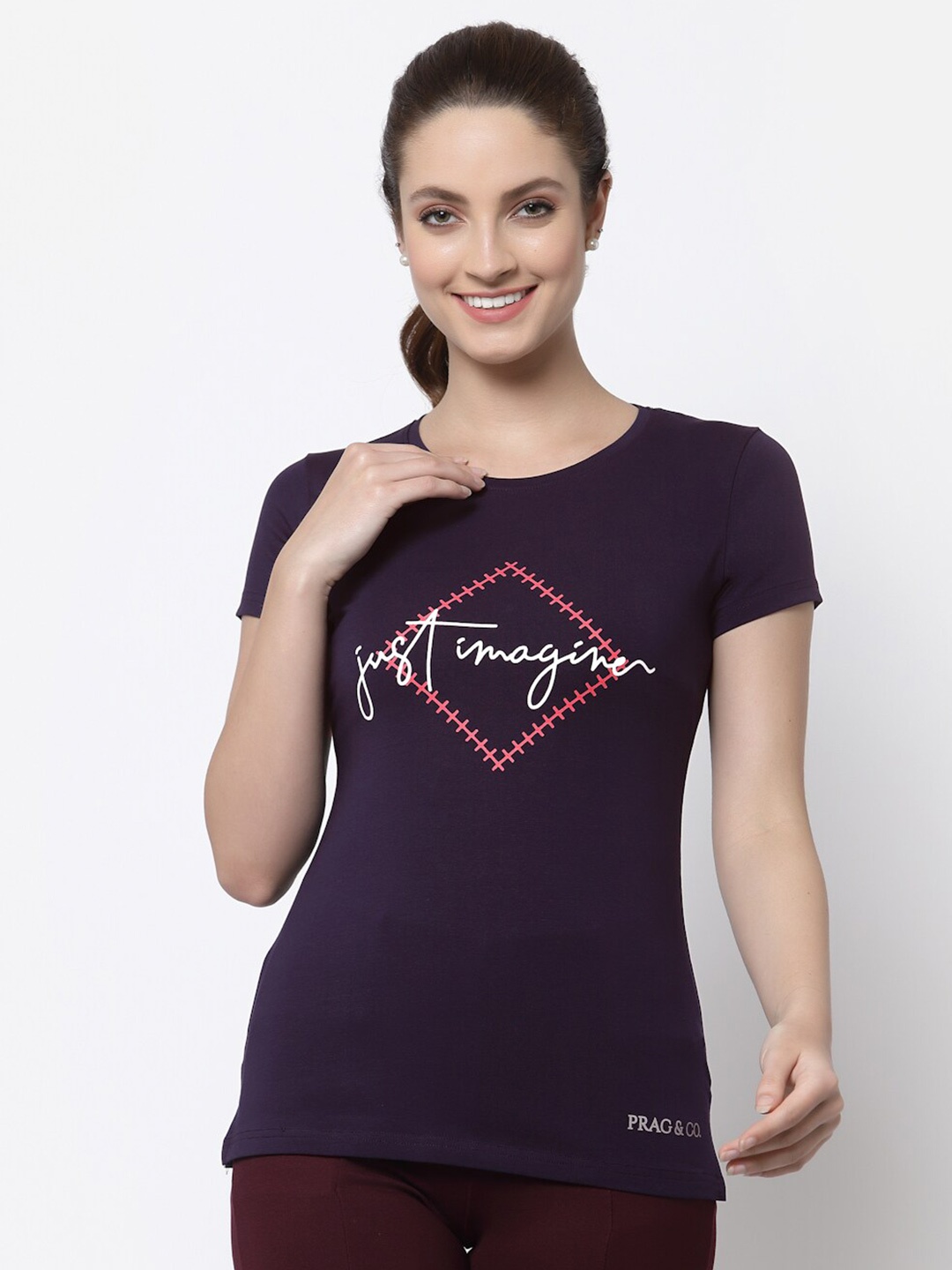 

Prag & Co Women Black Typography Printed Antimicrobial T-shirt