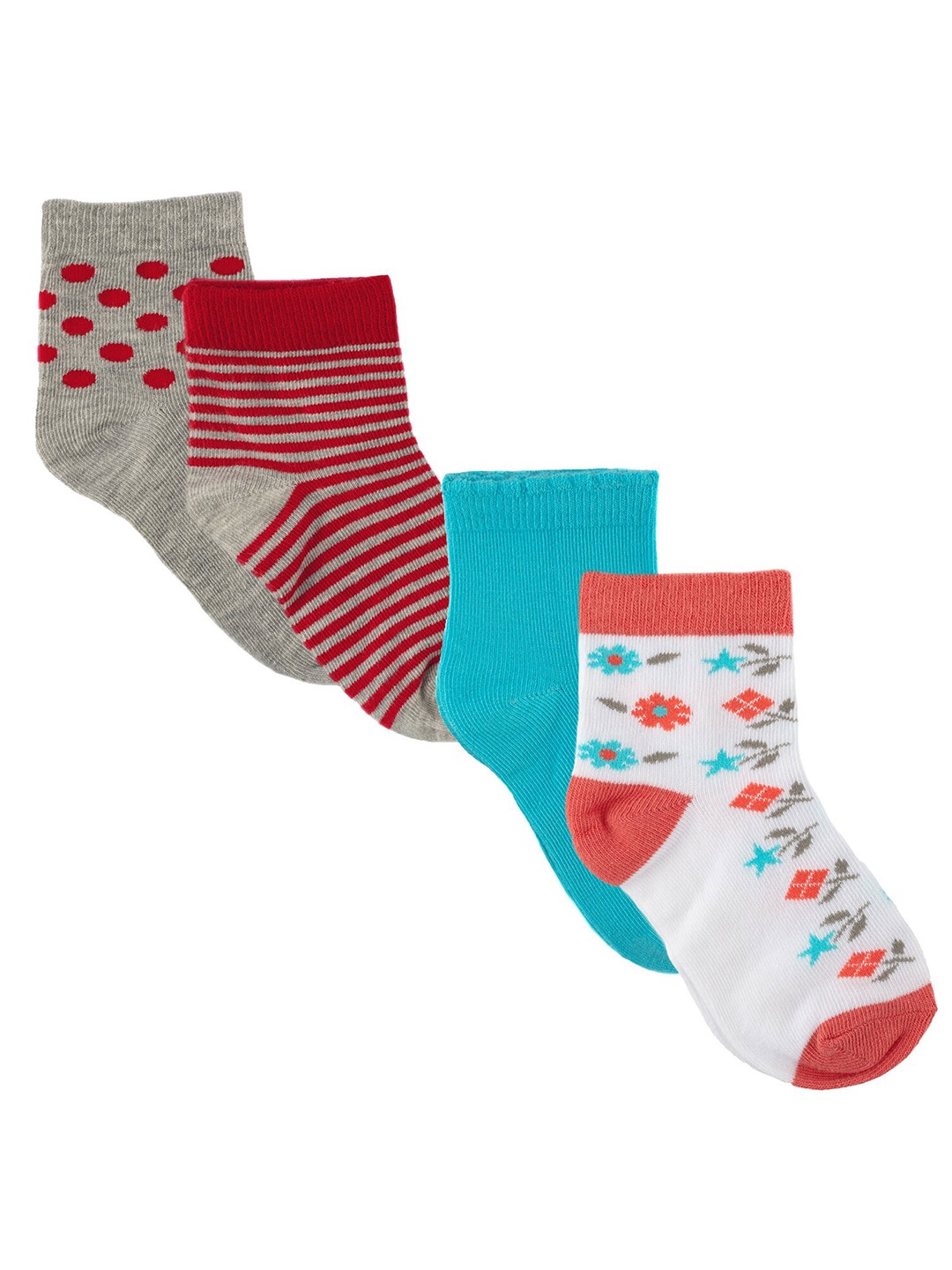 

Nuluv Girls Pack of 4 Multi-Coloured Cotton Socks