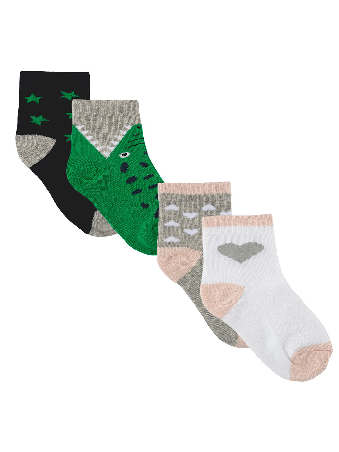 

Nuluv Boys Pack of 4 Patterned Ankle Length Socks, Green