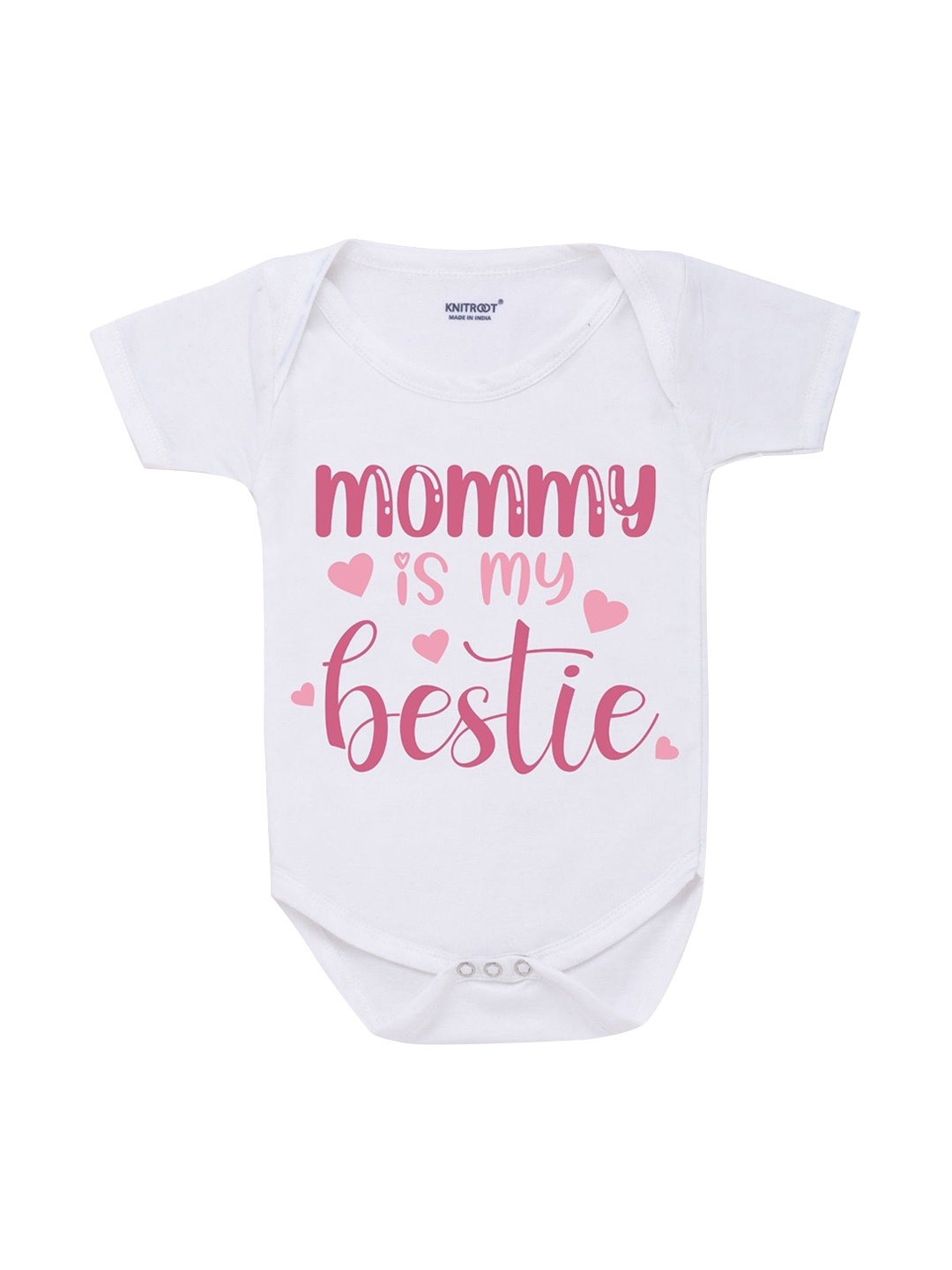 

KNITROOT Infants White Typography Printed Cotton Bodysuit