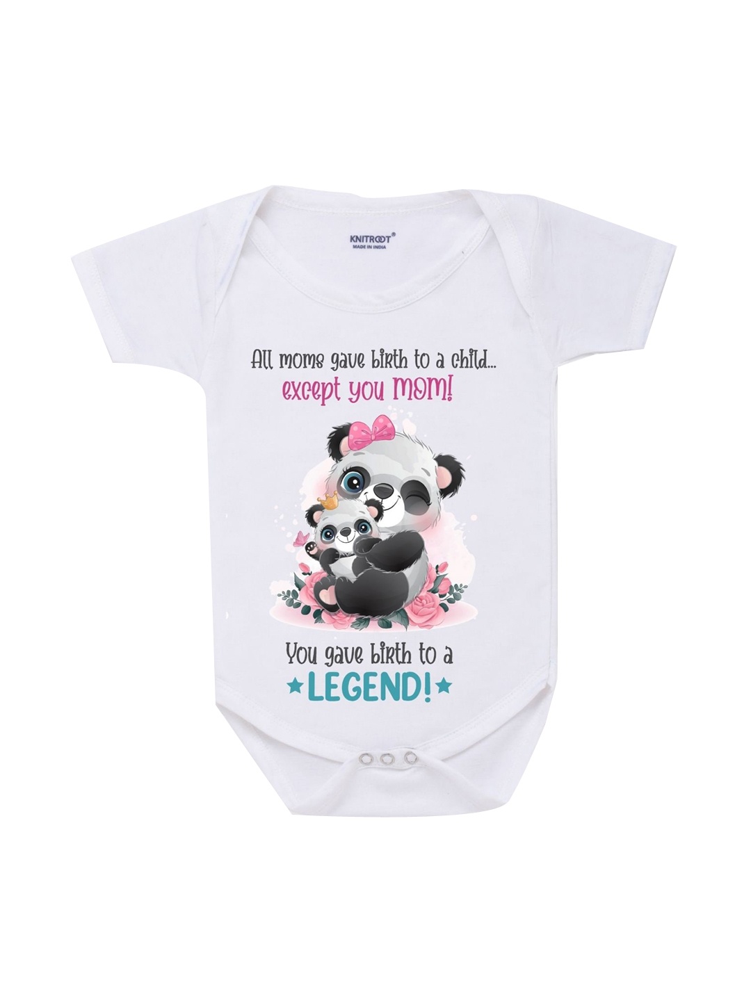 

KNITROOT White Printed Cotton Bodysuit