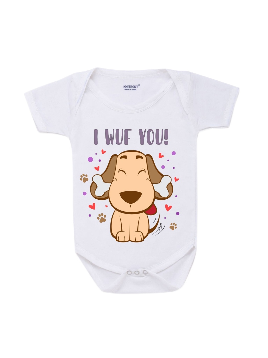 

KNITROOT Kids White & Cream Printed Body Suit