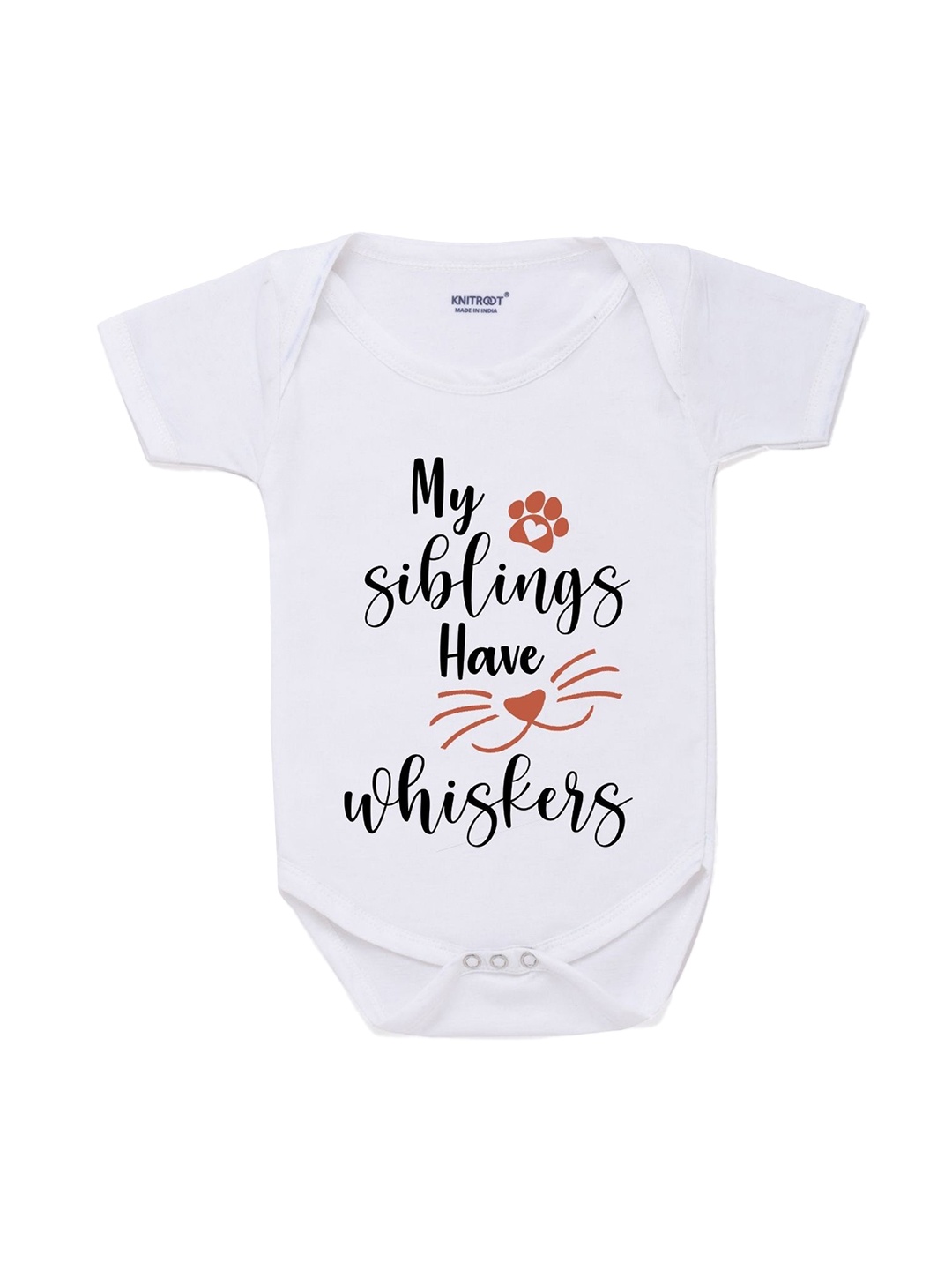 

KNITROOT Kids White Printed Bodysuit
