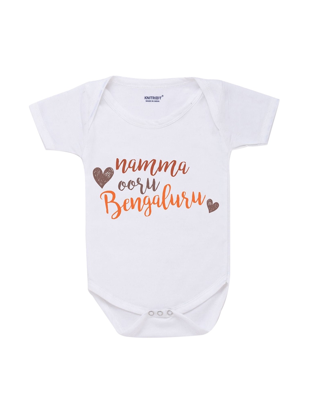 

KNITROOT Kids White Printed Bodysuit