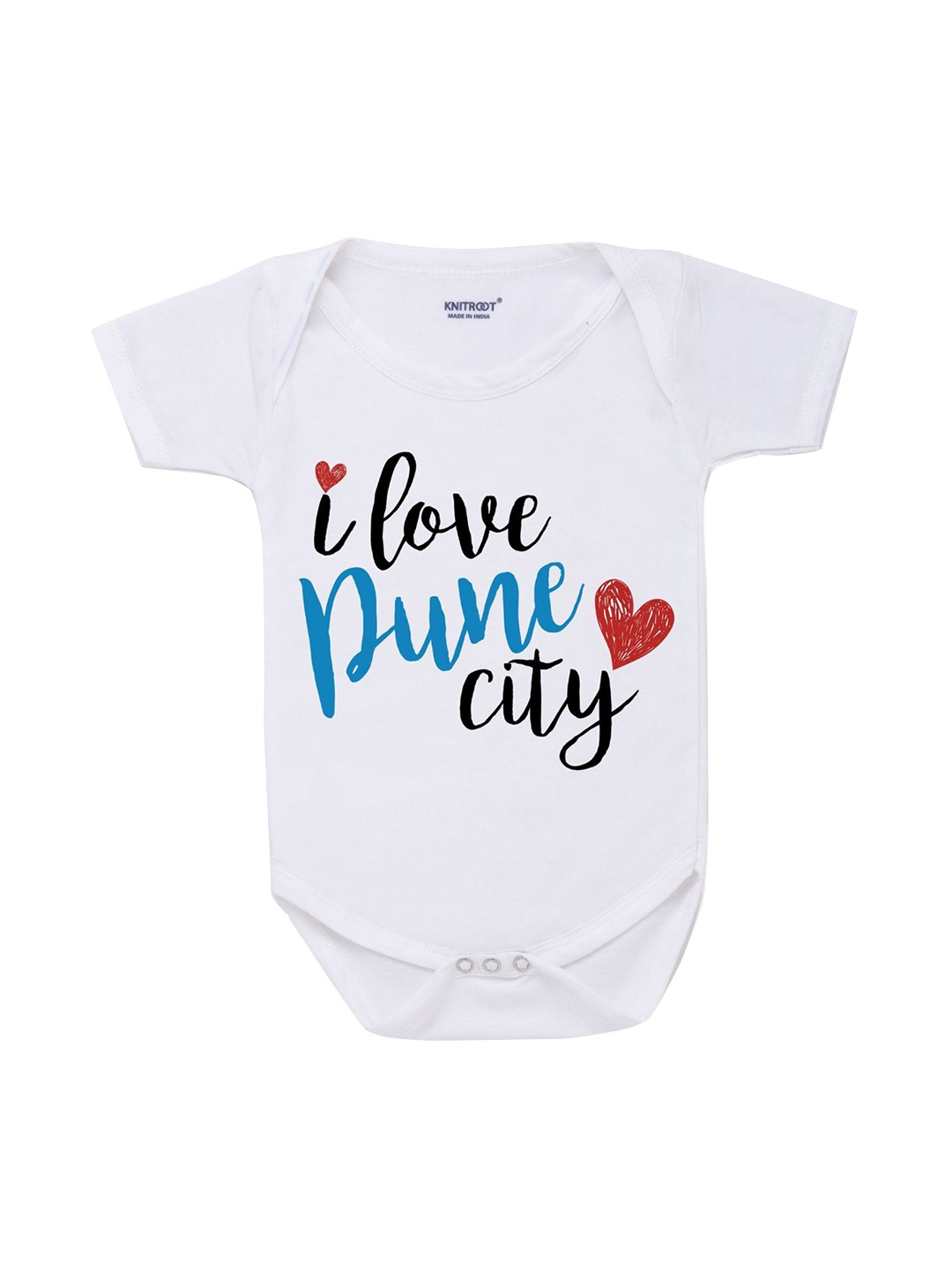 

KNITROOT Infants White Typography Printed Cotton Bodysuit
