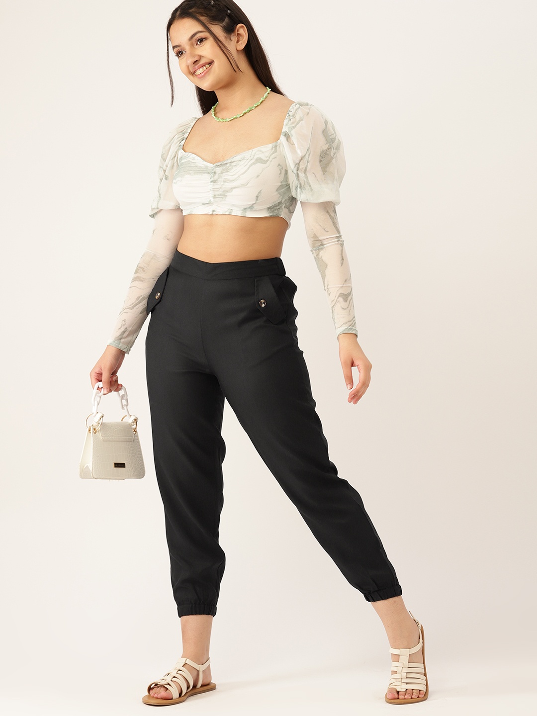 

DressBerry Teen Girls Black Solid Joggers