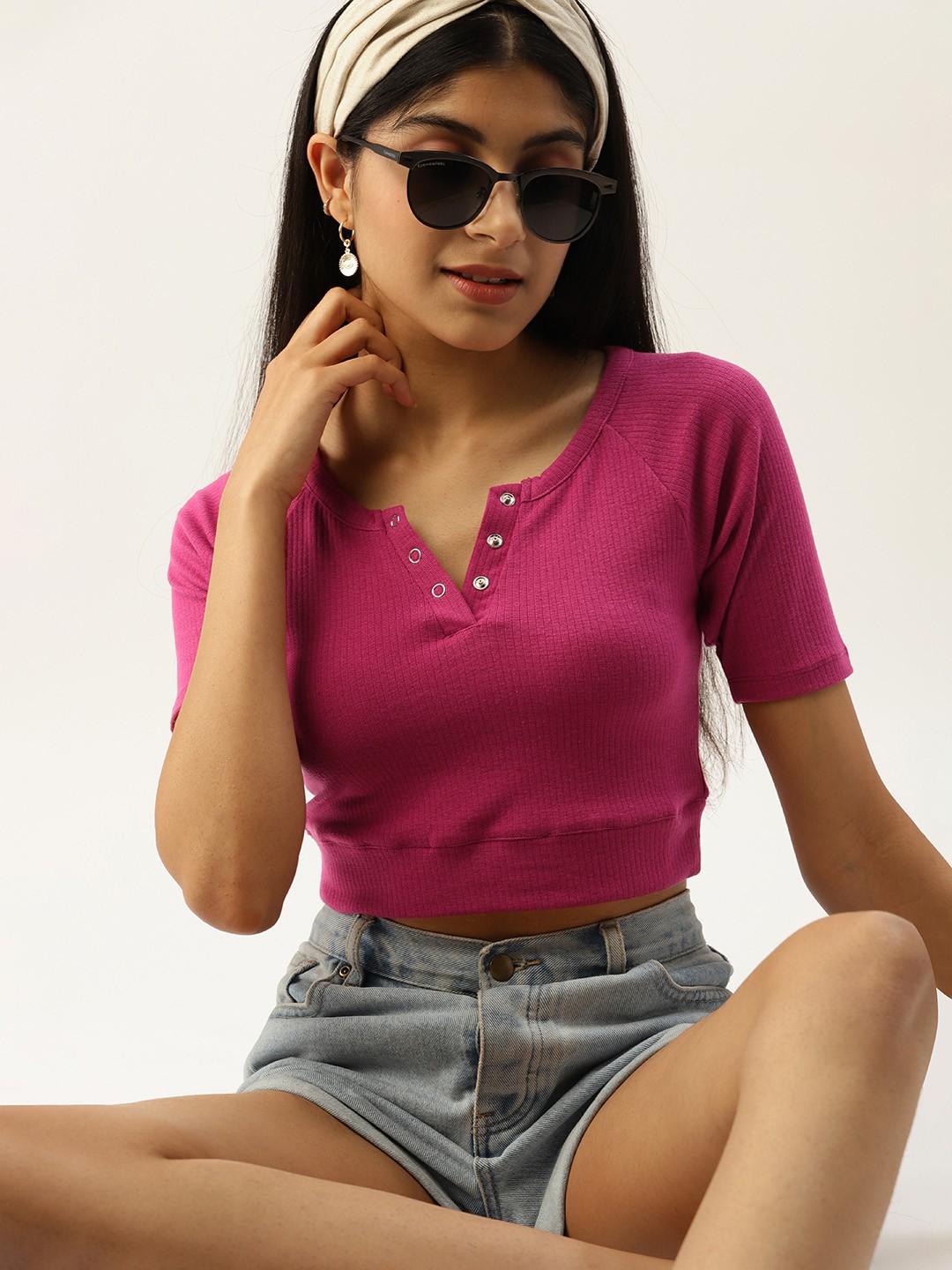 

DressBerry Teen Girls Pink Crop Top